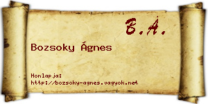 Bozsoky Ágnes névjegykártya