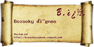 Bozsoky Ágnes névjegykártya