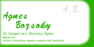 agnes bozsoky business card
