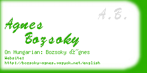 agnes bozsoky business card